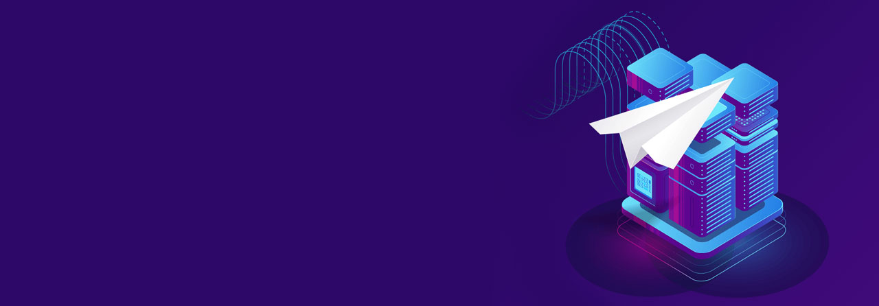 Email Sent Against a Blue Background.